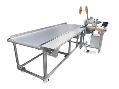 S-CT23E-L02 Double Needle Curtain Hemming and Tape Attaching with Smart Interchangeable Conveyor Belt Workstation